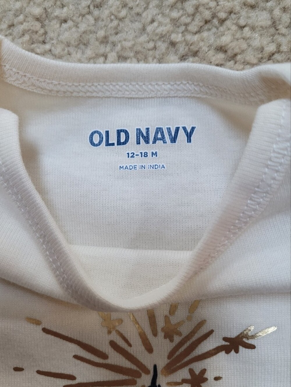 Old Navy Cream Baby Girl 1st Birthday Cupcake 12-18 Months - Picture 3 of 4
